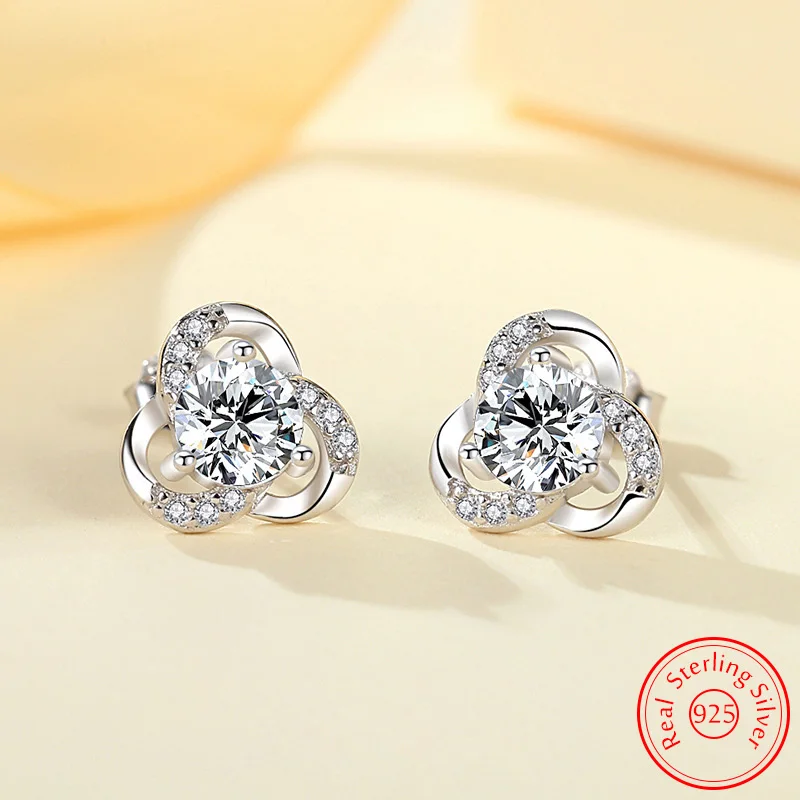 Real 925 Sterling Silver Jewelry New Crystal Flower Stud Earrings For Woman Fashion XY0509
Real 925 Sterling Silver Jewelry New Crystal Flower Stud Earrings For Woman Fashion XY0509