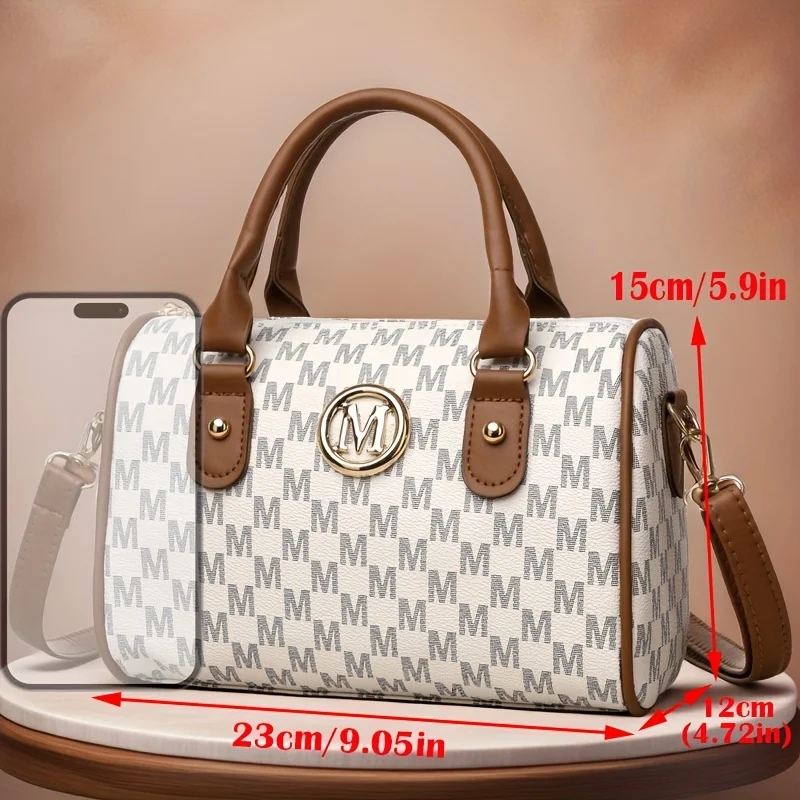 Women's Small Shoulder Crossbody Bag with Golden "M" Design, Synthetic Faux Leather Purse for Work, Travel, Parties & Gifts
Women's Small Shoulder Crossbody Bag with Golden "M" Design, Synthetic Faux Leather Purse for Work, Travel, Parties & Gifts