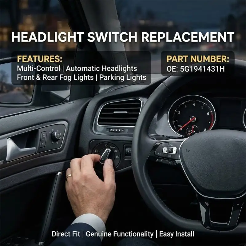Front Headlight Switches Button Panel Trim Cover Replace 5G1941431H R6FB
Front Headlight Switches Button Panel Trim Cover Replace 5G1941431H R6FB