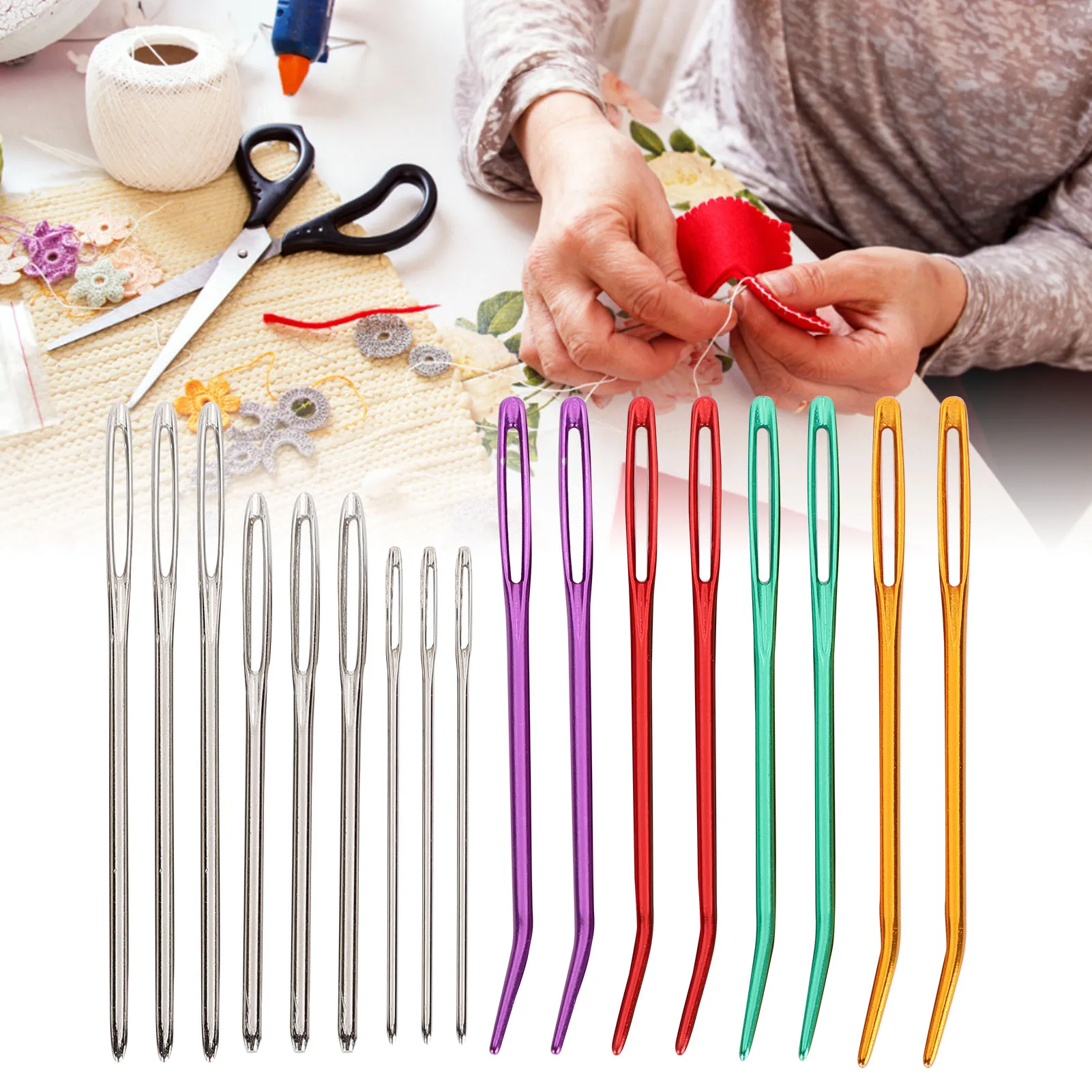 Large‑Eye Blunt Needles Sewing Supplies Yarn Needles Large‑Eye Blunt Aluminum Bent Tip Wool Weave Knitting Sewing Supplies
Large‑Eye Blunt Needles Sewing Supplies Yarn Needles Large‑Eye Blunt Aluminum Bent Tip Wool Weave Knitting Sewing Supplies