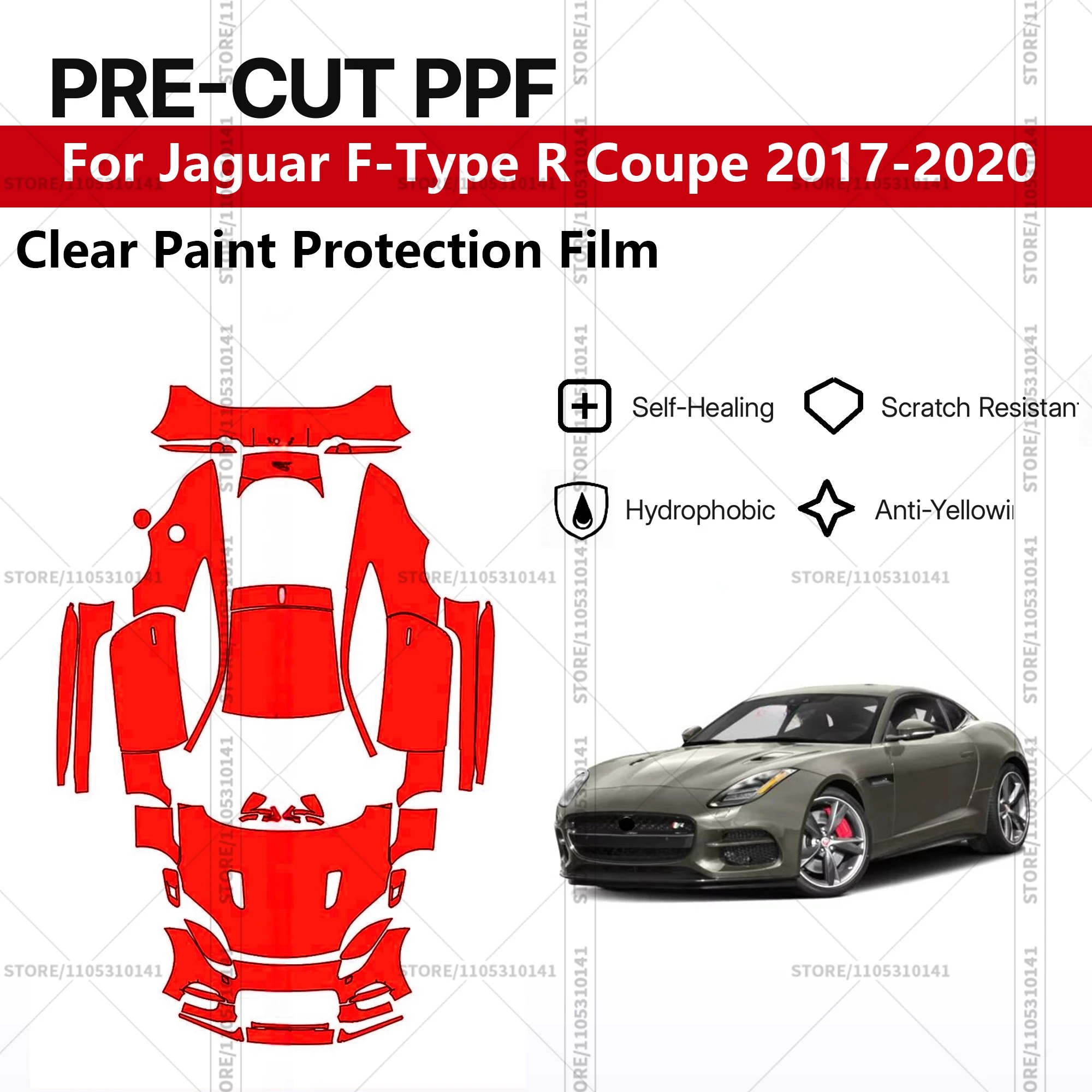 Предварительно нарезанная прозрачная защитная пленка PPF для автомобилей, автомобильная пленка PPF для Jaguar F-Type R Coupe 2017-2020, полная защита кузова
Предварительно нарезанная прозрачная защитная пленка PPF для автомобилей, автомобильная пленка PPF для Jaguar F-Type R Coupe 2017-2020, полная защита кузова