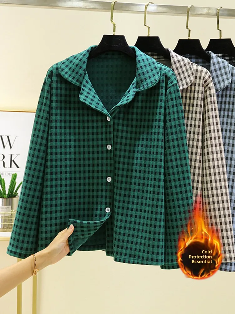 Retro Plaid Flannel Sleepwear Women's Long Sleeve Button up Loose Fit Warm Home Clothes Large Size Youth Winter Pyjama Top
Retro Plaid Flannel Sleepwear Women's Long Sleeve Button up Loose Fit Warm Home Clothes Large Size Youth Winter Pyjama Top