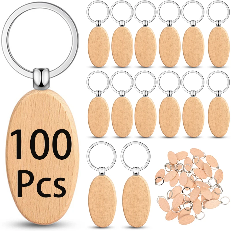 100Pcs Blank Wooden Key Chain Unfinished Wood Key Chain Tags Key Ring for Craft Supplies
100Pcs Blank Wooden Key Chain Unfinished Wood Key Chain Tags Key Ring for Craft Supplies