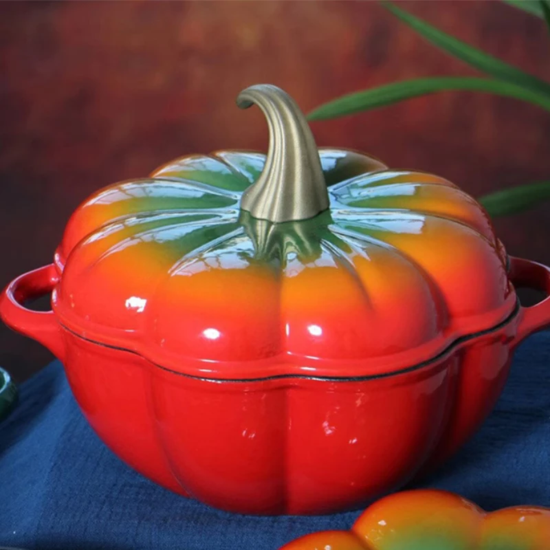Pumpkin-Shaped Enameled Cast Iron Dutch Oven Small Red Soup Stew Pot Kitchen Cooking Bakeware Rust-Resistant Gift
Pumpkin-Shaped Enameled Cast Iron Dutch Oven Small Red Soup Stew Pot Kitchen Cooking Bakeware Rust-Resistant Gift