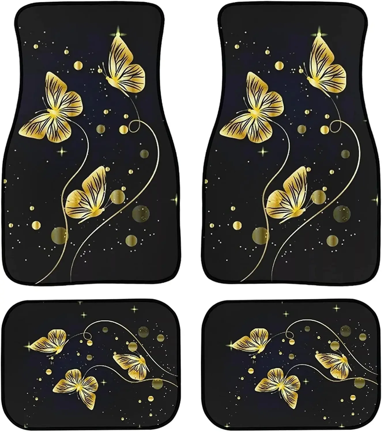 Gold Butterfly Car Floor Mat 4-Piece Non Slip Rubber Backing Car Interior Decorative Pads for Womens SUV Trucks Sedans
Gold Butterfly Car Floor Mat 4-Piece Non Slip Rubber Backing Car Interior Decorative Pads for Womens SUV Trucks Sedans