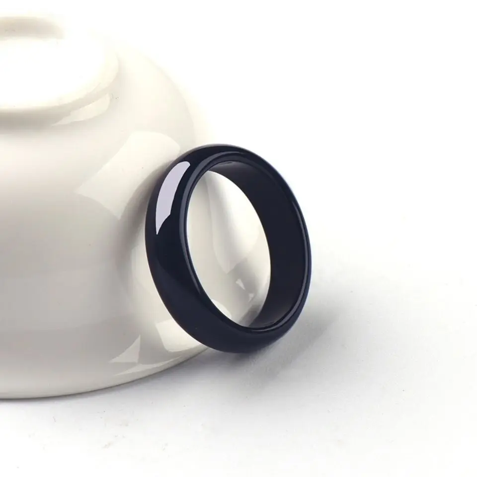 Natural Black Agate Chalcedony Ring for Couples
Natural Black Agate Chalcedony Ring for Couples
