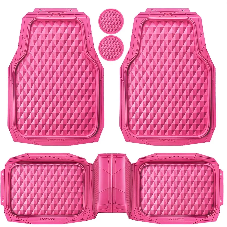 Heavy Duty Rubber Pink Car Floor Mats Deep Dish AllWeather Full Set Durable AntiSlip 3D Rhombus Waterproof Trim to Fit Liner Un
Heavy Duty Rubber Pink Car Floor Mats Deep Dish AllWeather Full Set Durable AntiSlip 3D Rhombus Waterproof Trim to Fit Liner Un
