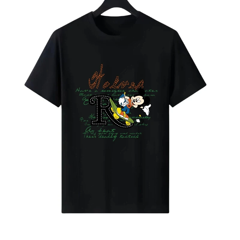 Женская одежда для родителей и детей с рисунком Микки Мауса Диснея, черная уличная одежда, женская дешевая футболка с короткими рукавами, мужские блузки
Женская одежда для родителей и детей с рисунком Микки Мауса Диснея, черная уличная одежда, женская дешевая футболка с короткими рукавами, мужские блузки