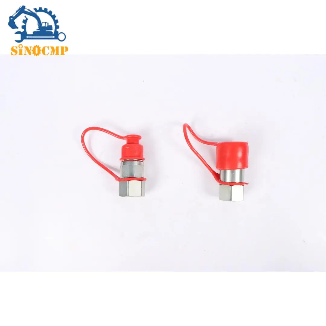 3/4" Body x 3/4" NPT, w/Dust Caps Flat Face High Flow Skid Steer Hydraulic Quick Connect Couplers/Couplings Set Screw Cap 
3/4" Body x 3/4" NPT, w/Dust Caps Flat Face High Flow Skid Steer Hydraulic Quick Connect Couplers/Couplings Set Screw Cap