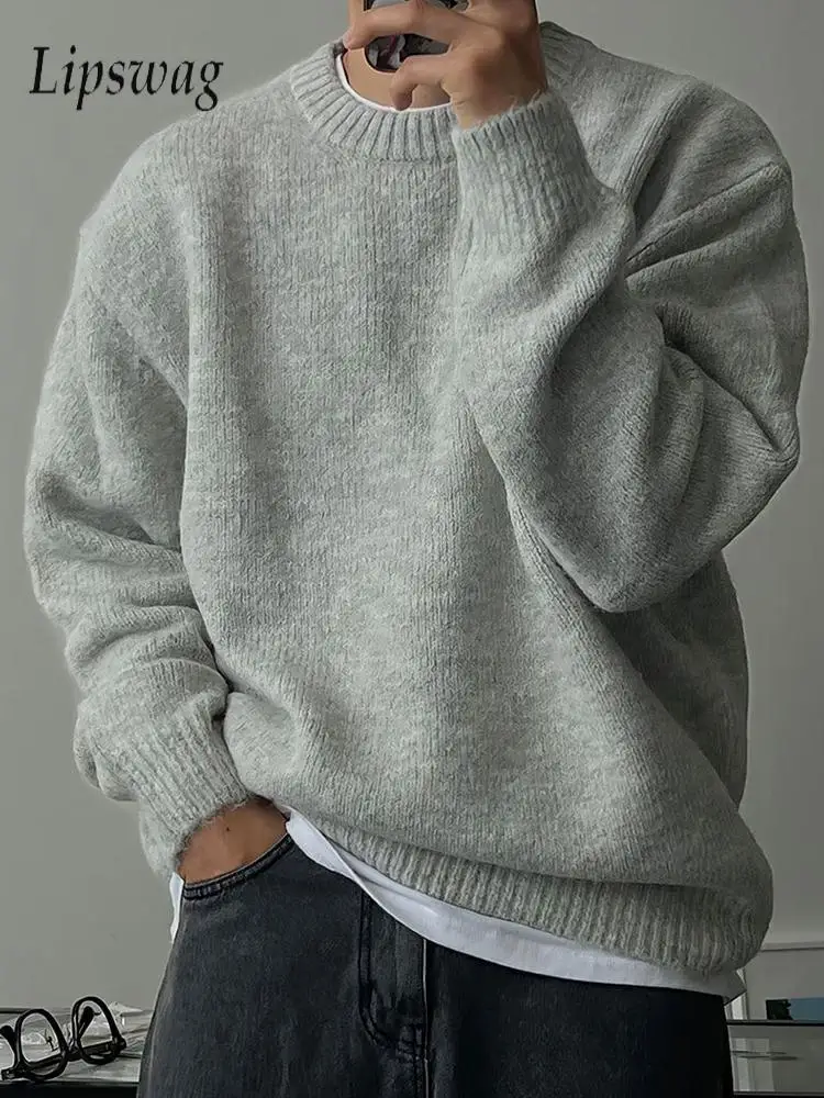 Мужские вязаные свитера однотонные, модные весна 2026, с круглым вырезом, длинным рукавом, повседневные пуловеры, винтажный стиль, уличная одежда
Мужские вязаные свитера однотонные, модные весна 2026, с круглым вырезом, длинным рукавом, повседневные пуловеры, винтажный стиль, уличная одежда