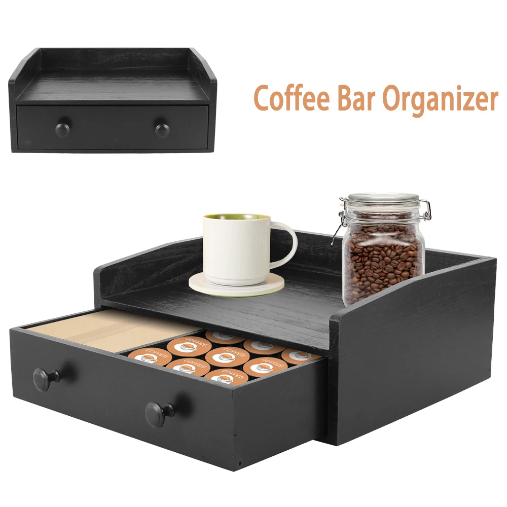 Wooden Coffee Rack Countertop Coffee Bar Organizer with Drawer Large Capacity Vintage Coffee Organizer Station for Home Office
Wooden Coffee Rack Countertop Coffee Bar Organizer with Drawer Large Capacity Vintage Coffee Organizer Station for Home Office