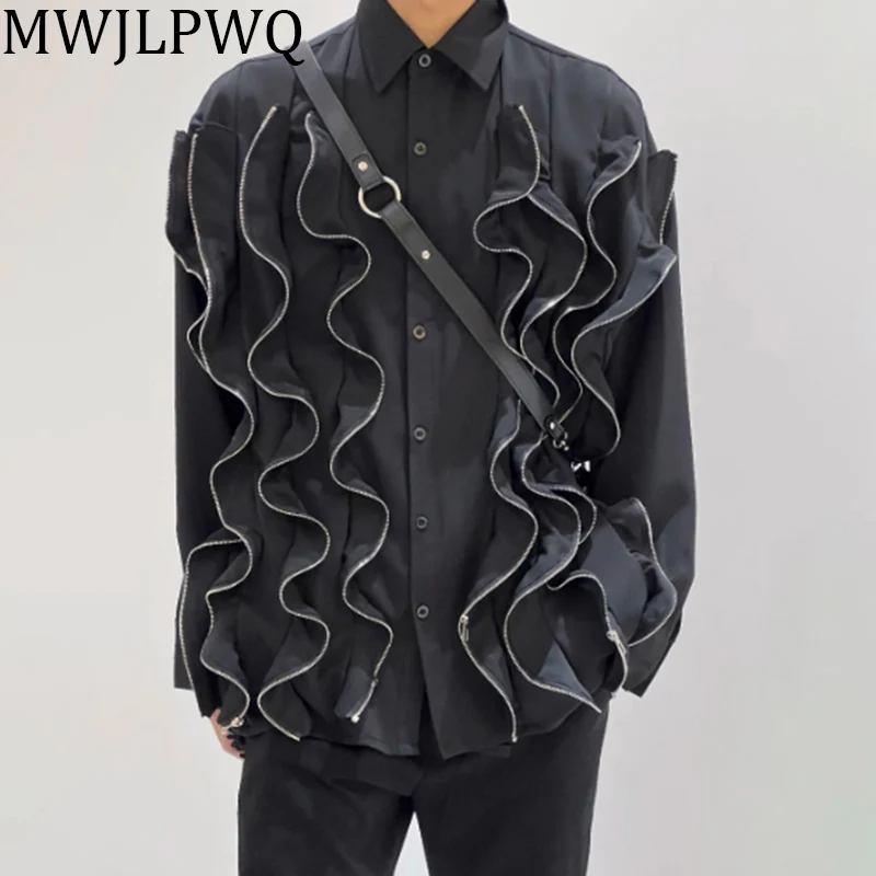 MWJLPWQ Contort Vintage Pleated Male Shirts High Street Darkly Long Sleeve Single Breasted Loose Casual Men's Tops Trend 010861
MWJLPWQ Contort Vintage Pleated Male Shirts High Street Darkly Long Sleeve Single Breasted Loose Casual Men's Tops Trend 010861