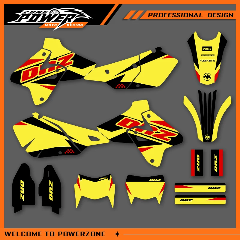 POWERZONE Мотокросс команда графический фон наклейки наборы наклеек для SUZUKI 1999-2022 DRZ400-S-SM-E 400cc индивидуальный номер 01
POWERZONE Мотокросс команда графический фон наклейки наборы наклеек для SUZUKI 1999-2022 DRZ400-S-SM-E 400cc индивидуальный номер 01