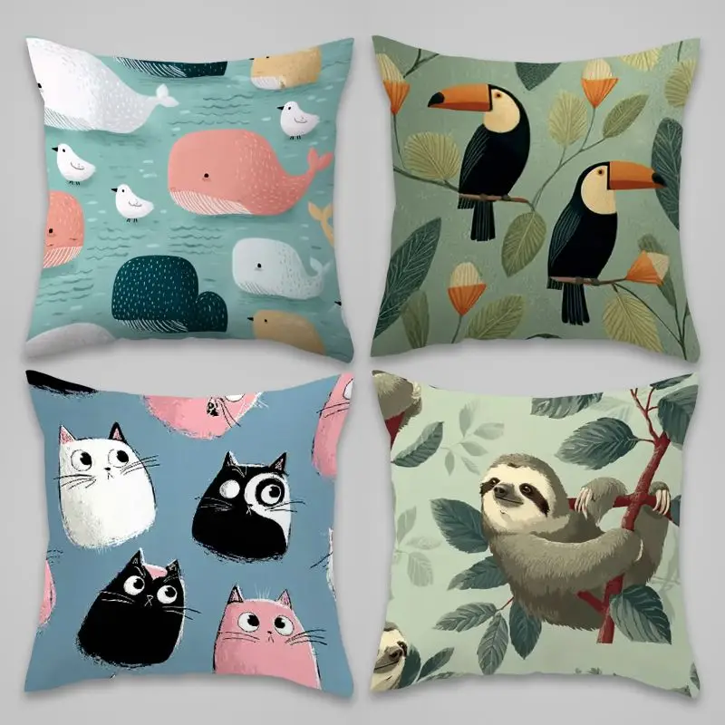 4 Piece Pillowcase Set Cute Animal Nursery Decor Throw Covers Baby Bedding Ocean Whales Cats Sloth Toucan Prints
4 Piece Pillowcase Set Cute Animal Nursery Decor Throw Covers Baby Bedding Ocean Whales Cats Sloth Toucan Prints