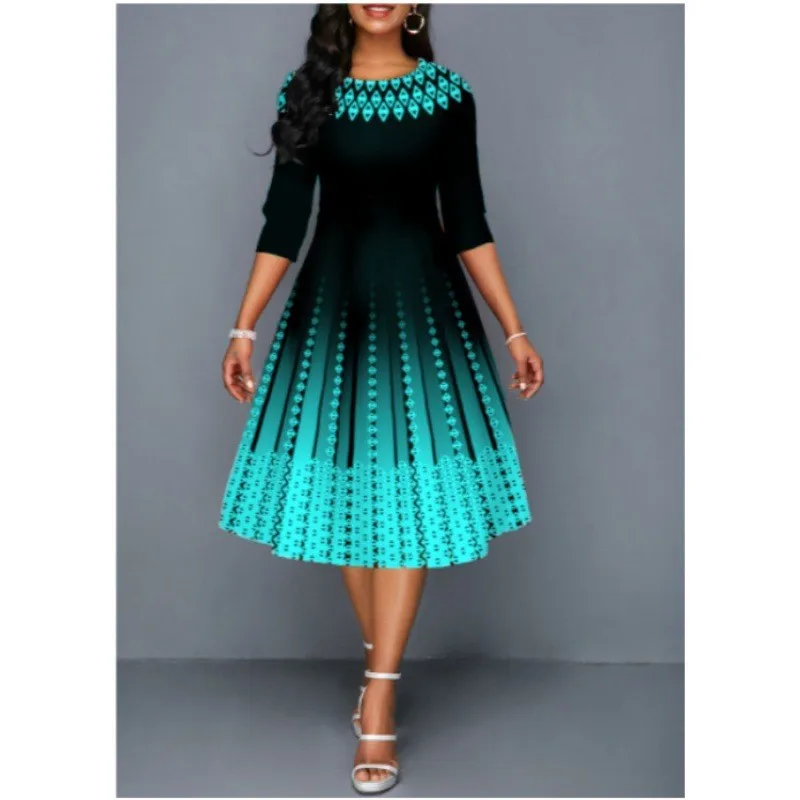 Casual Color Blocked Women's Midi Dress Summer Fashion O-neck Loose Half Sleeves A-line Dresses Ladies Comfort Vacation Vestidos
Casual Color Blocked Women's Midi Dress Summer Fashion O-neck Loose Half Sleeves A-line Dresses Ladies Comfort Vacation Vestidos