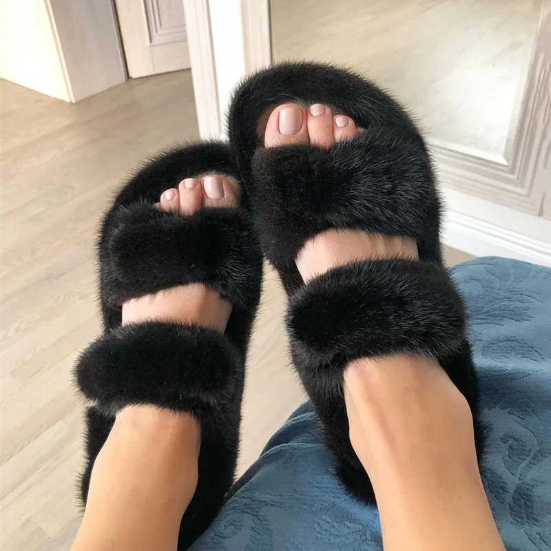 2025 Summer Fashion Luxury Women's Sandals Slippers Real Mink Plush Comfortable Flat European Station Women's Fur Slippers
2025 Summer Fashion Luxury Women's Sandals Slippers Real Mink Plush Comfortable Flat European Station Women's Fur Slippers