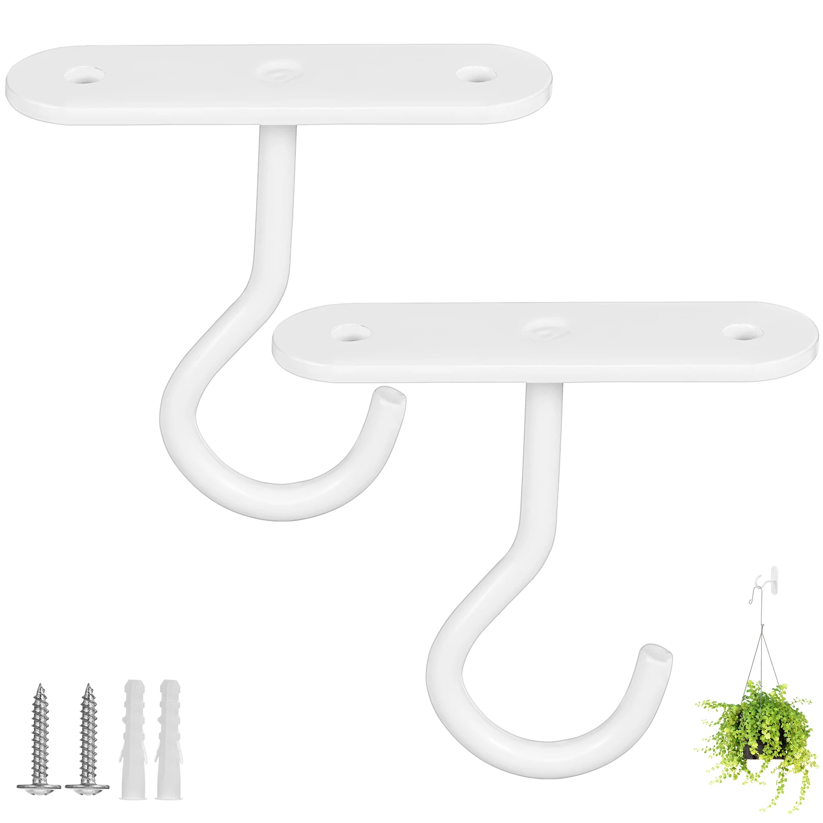 2 pcs Hanging Plant Hooks White Color Heavy Duty Indoor Wind Chime Flower Iron Planter Hooks Wall Hangers Garden Supplies
2 pcs Hanging Plant Hooks White Color Heavy Duty Indoor Wind Chime Flower Iron Planter Hooks Wall Hangers Garden Supplies