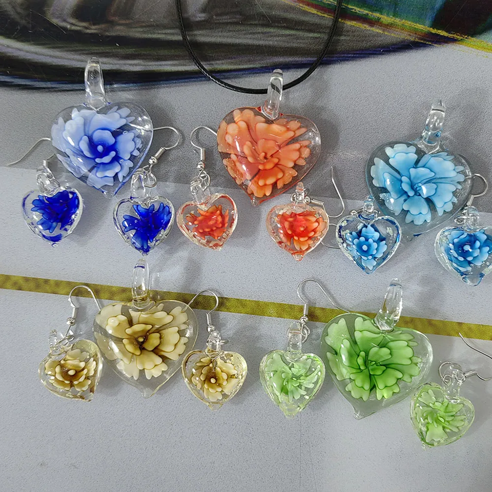5Set Fashion Able Heart-Shaped Glass Muran Pendant Necklace Earring Suitable for Women's Jewelry
5Set Fashion Able Heart-Shaped Glass Muran Pendant Necklace Earring Suitable for Women's Jewelry