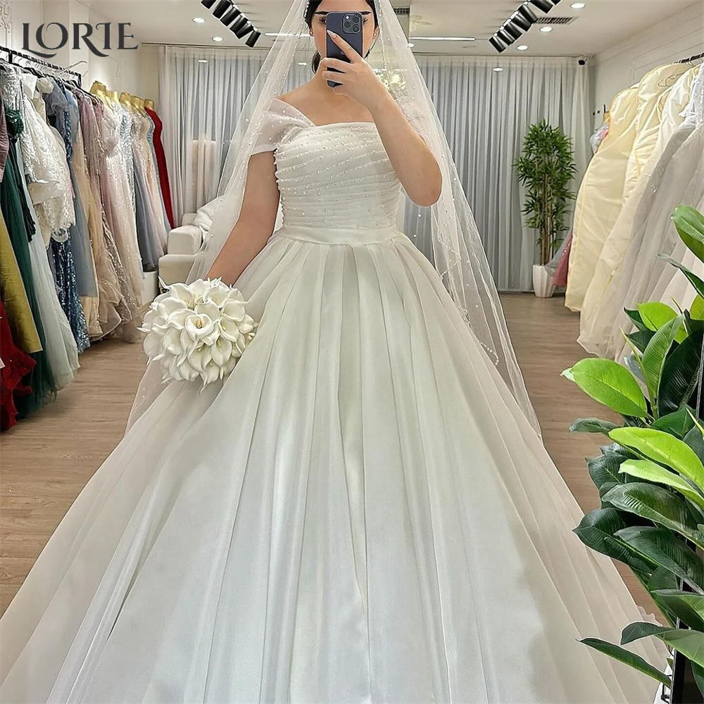 LORIE Glitter Lace Wedding Dresses A-Line Pleats Off Shoulder A-Line Sleeveless Bridal Gowns Backless Princess 2024 Bride Dress
LORIE Glitter Lace Wedding Dresses A-Line Pleats Off Shoulder A-Line Sleeveless Bridal Gowns Backless Princess 2024 Bride Dress