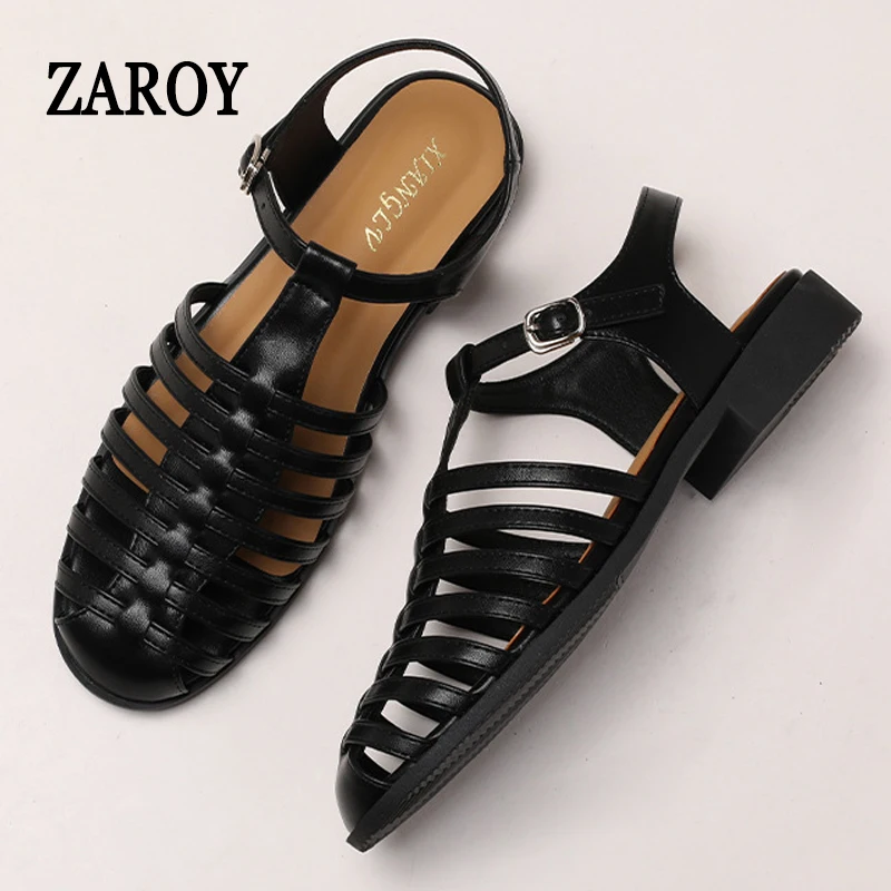 ZAROY Flat Sandals Women Summer Fashion Ankle Buckle Woven Hollow Casual Beach Shoes Gladiator Sandalias босоножки
ZAROY Flat Sandals Women Summer Fashion Ankle Buckle Woven Hollow Casual Beach Shoes Gladiator Sandalias босоножки