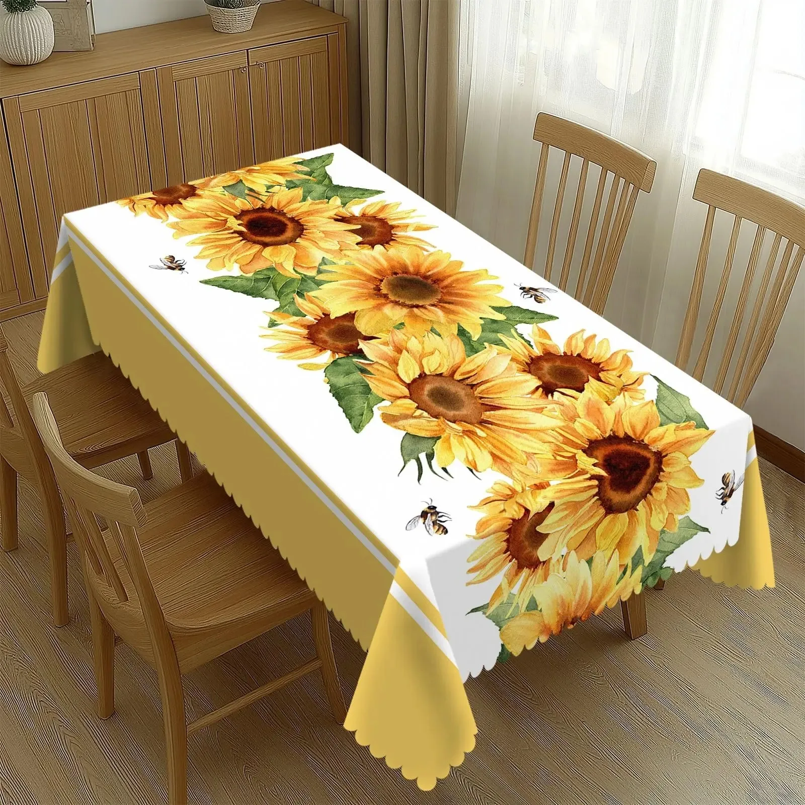 Sunflower Waterproof Polyester Tablecloth 2D Flat Printed Rectangular Table Cover For Spring Summer Dining Room Kitchen Decor
Sunflower Waterproof Polyester Tablecloth 2D Flat Printed Rectangular Table Cover For Spring Summer Dining Room Kitchen Decor