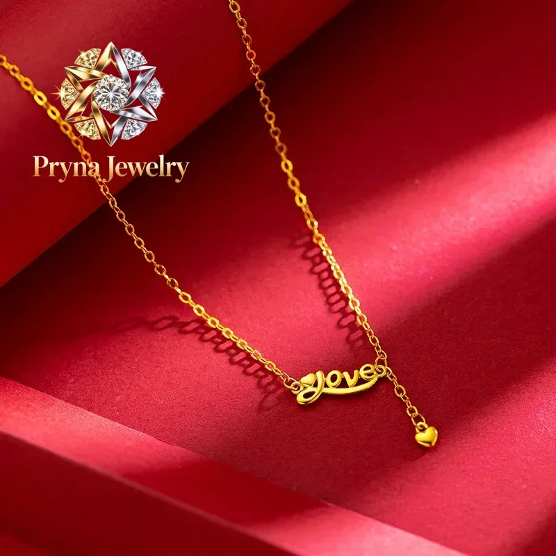 Pryna Jewelry 9999 24K Real Yellow Gold Sweet Fashion 'Love' Necklace for Collarbone Enhancement
Pryna Jewelry 9999 24K Real Yellow Gold Sweet Fashion 'Love' Necklace for Collarbone Enhancement