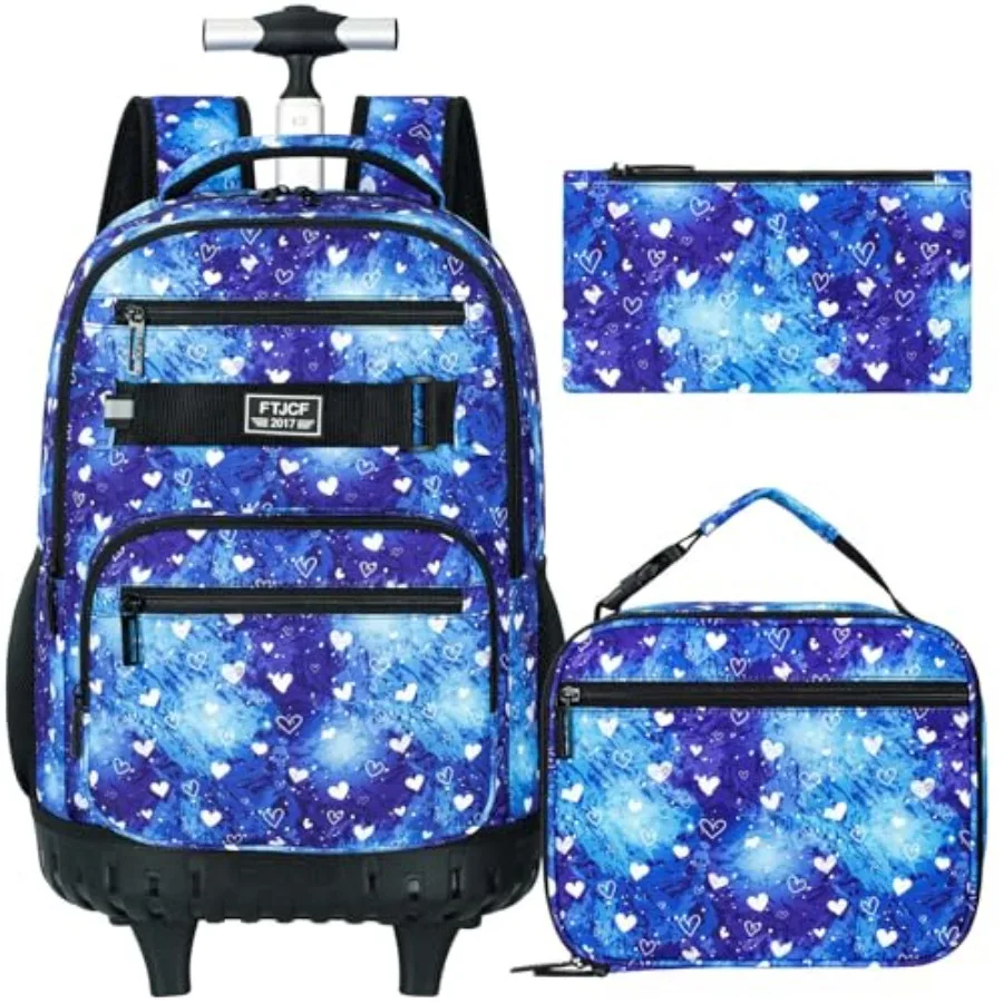 3Pcs Rolling Backpack for Girls Women, Travel Roller Backpacks with Wheels for Adults, Teens College Love Polka Dots Wheeled Bo
3Pcs Rolling Backpack for Girls Women, Travel Roller Backpacks with Wheels for Adults, Teens College Love Polka Dots Wheeled Bo