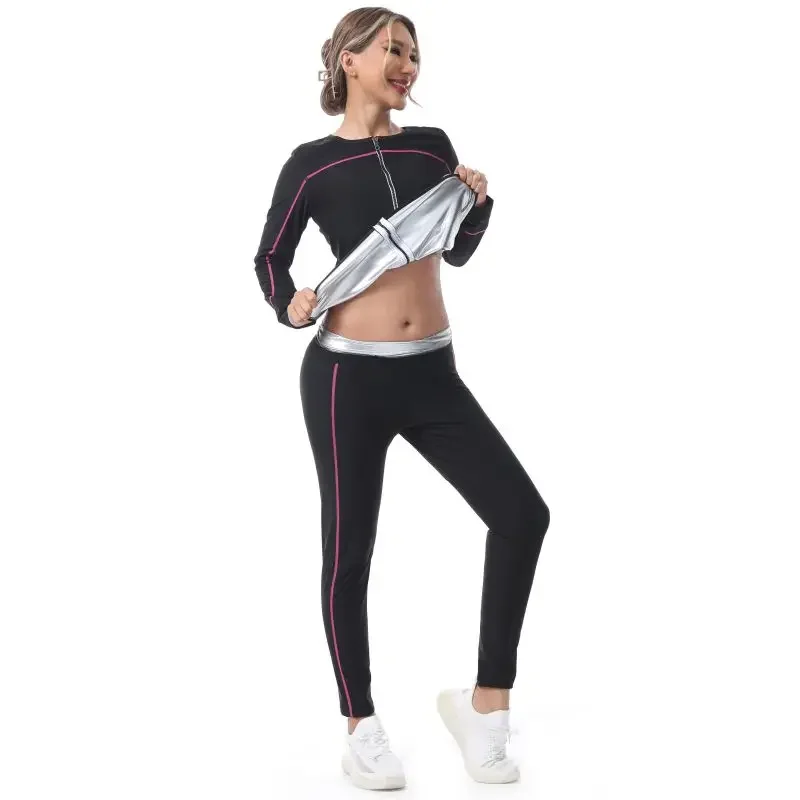 Women Sweat Sauna Suit Set Full Zip Fitness Sauna Jacket And Leggings Gym Workout Comfort Tracksuit For Sweating Weight Loss
Women Sweat Sauna Suit Set Full Zip Fitness Sauna Jacket And Leggings Gym Workout Comfort Tracksuit For Sweating Weight Loss