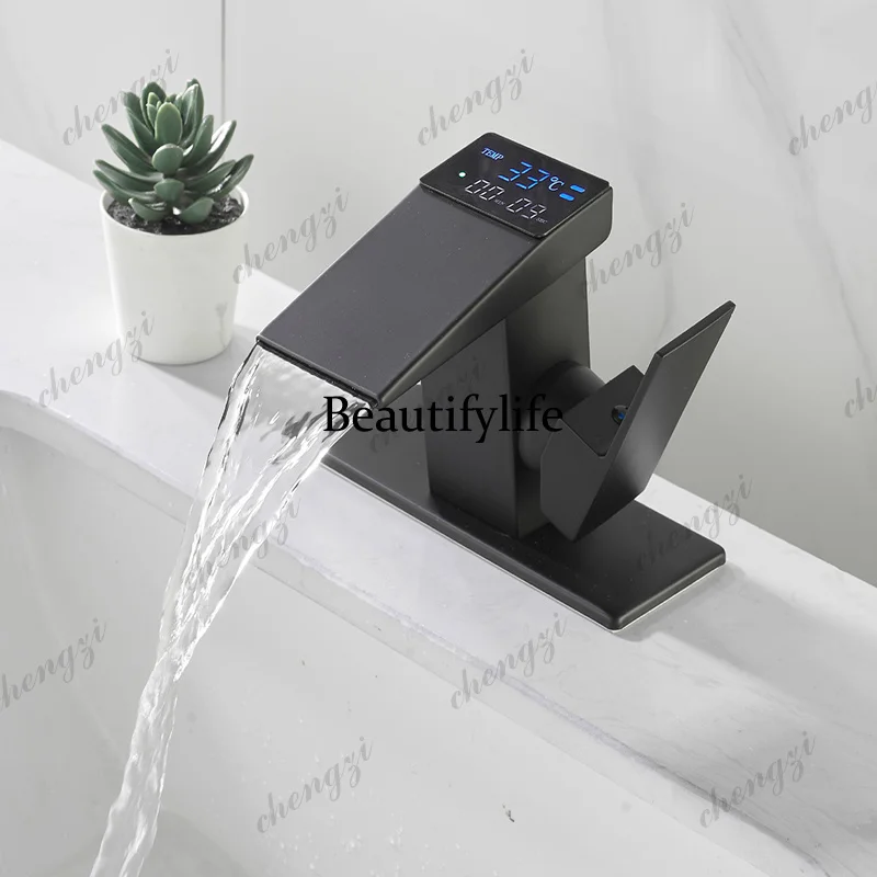 LCD Bathroom Basin Faucet Digital Display Sink Mixer Faucet Hot Cold Sink Tap Waterfall Deck Mounted Bathroom Basin Mixer Tap
LCD Bathroom Basin Faucet Digital Display Sink Mixer Faucet Hot Cold Sink Tap Waterfall Deck Mounted Bathroom Basin Mixer Tap