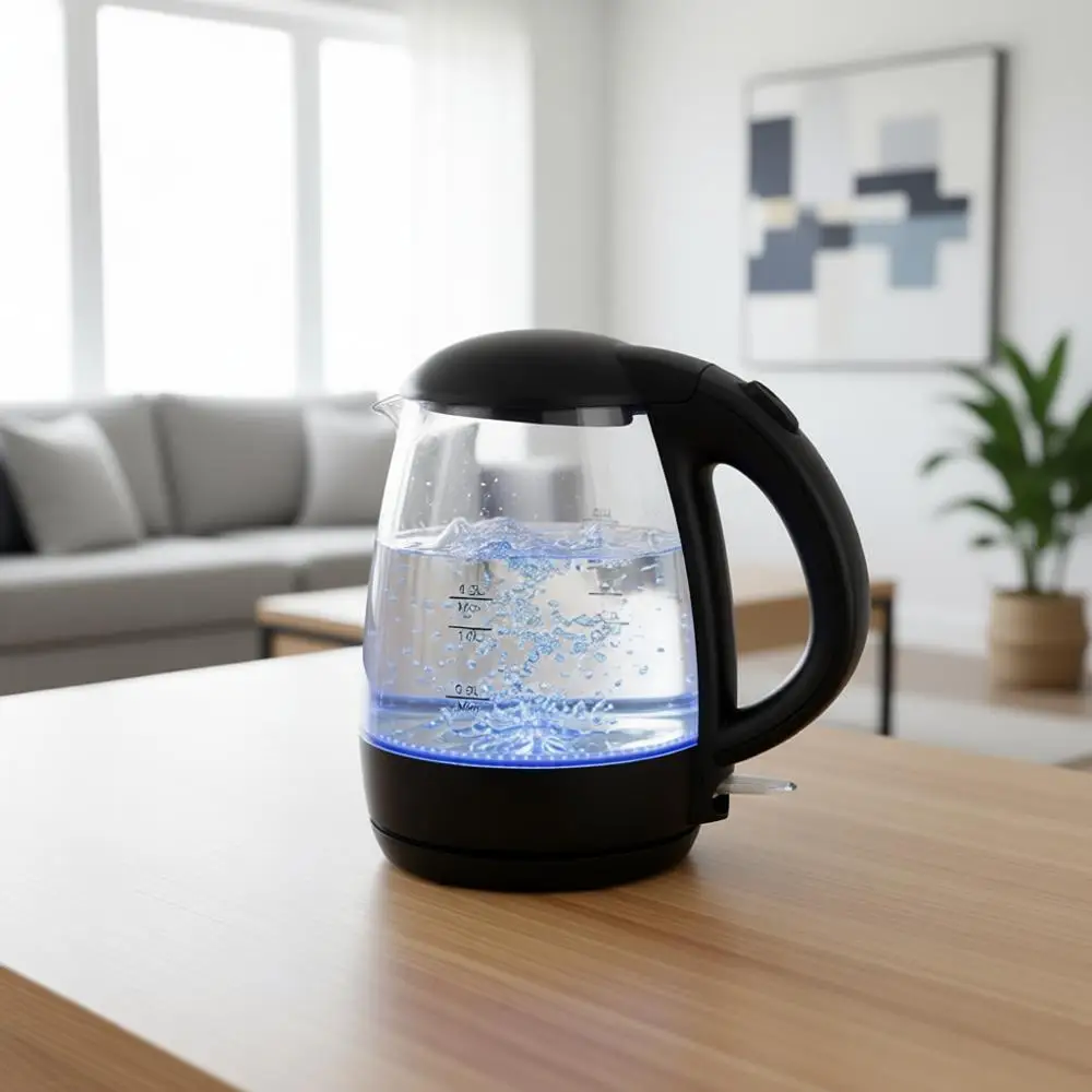 1.2L 5-Cup Glass Electric Kettle with Cordless Pouring, Trigger-Release Lid, Automatic Shut-Off, Black
1.2L 5-Cup Glass Electric Kettle with Cordless Pouring, Trigger-Release Lid, Automatic Shut-Off, Black