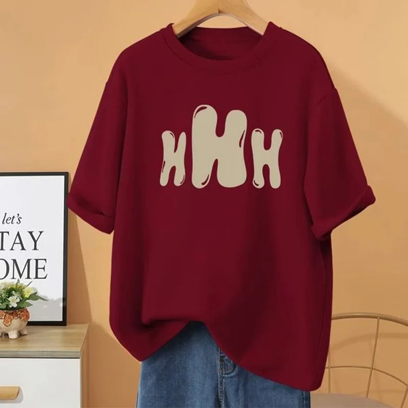 Summer Y2k Letter Printed Basic T-shirt, Casual Loose O-neck Pullovers, Women Clothing Fashion 100% Cotton Short Sleeve Top Tee
Summer Y2k Letter Printed Basic T-shirt, Casual Loose O-neck Pullovers, Women Clothing Fashion 100% Cotton Short Sleeve Top Tee