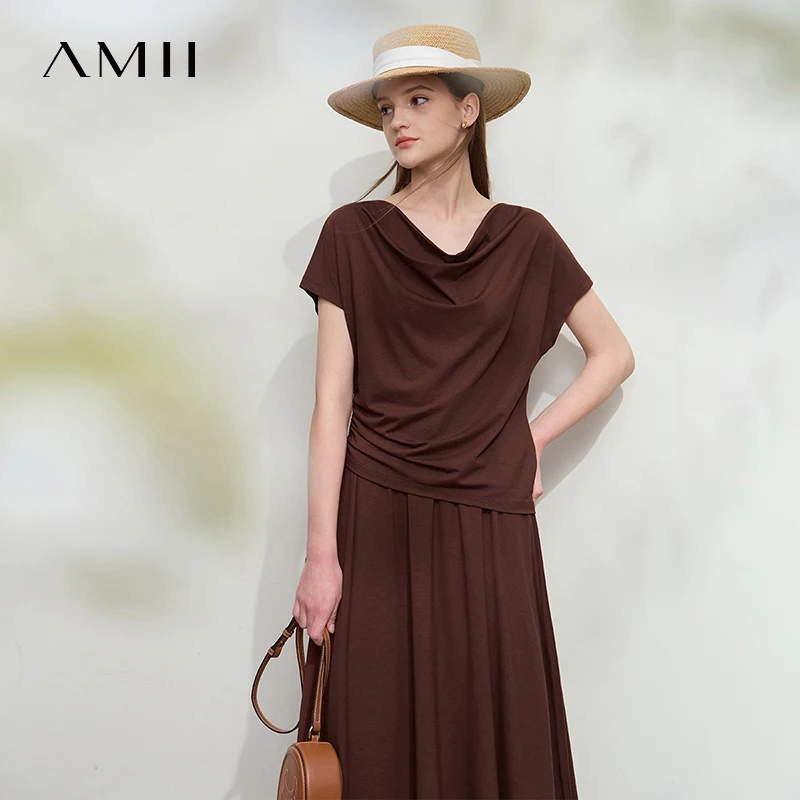 Amii Minimalist Women Clothing Modal Cotton T-Shirt 2025 Summer Solid High Elastic Short Rotator Sleeve Swing Neck Top 12542037
Amii Minimalist Women Clothing Modal Cotton T-Shirt 2025 Summer Solid High Elastic Short Rotator Sleeve Swing Neck Top 12542037