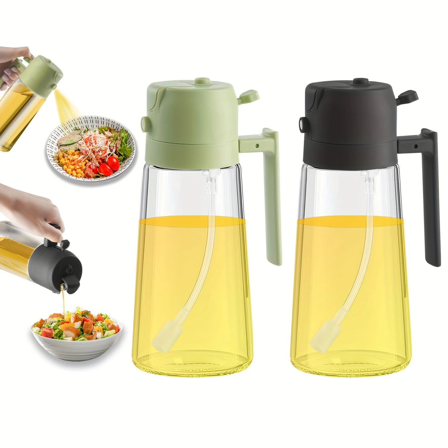 2PCS Green+Black 2 in 1 Oil Dispenser and Sprayer for Cooking, Kitchen, Salad, BBQ - Non-Drip Spout, Automatic, Premium Olive Oi
2PCS Green+Black 2 in 1 Oil Dispenser and Sprayer for Cooking, Kitchen, Salad, BBQ - Non-Drip Spout, Automatic, Premium Olive Oi