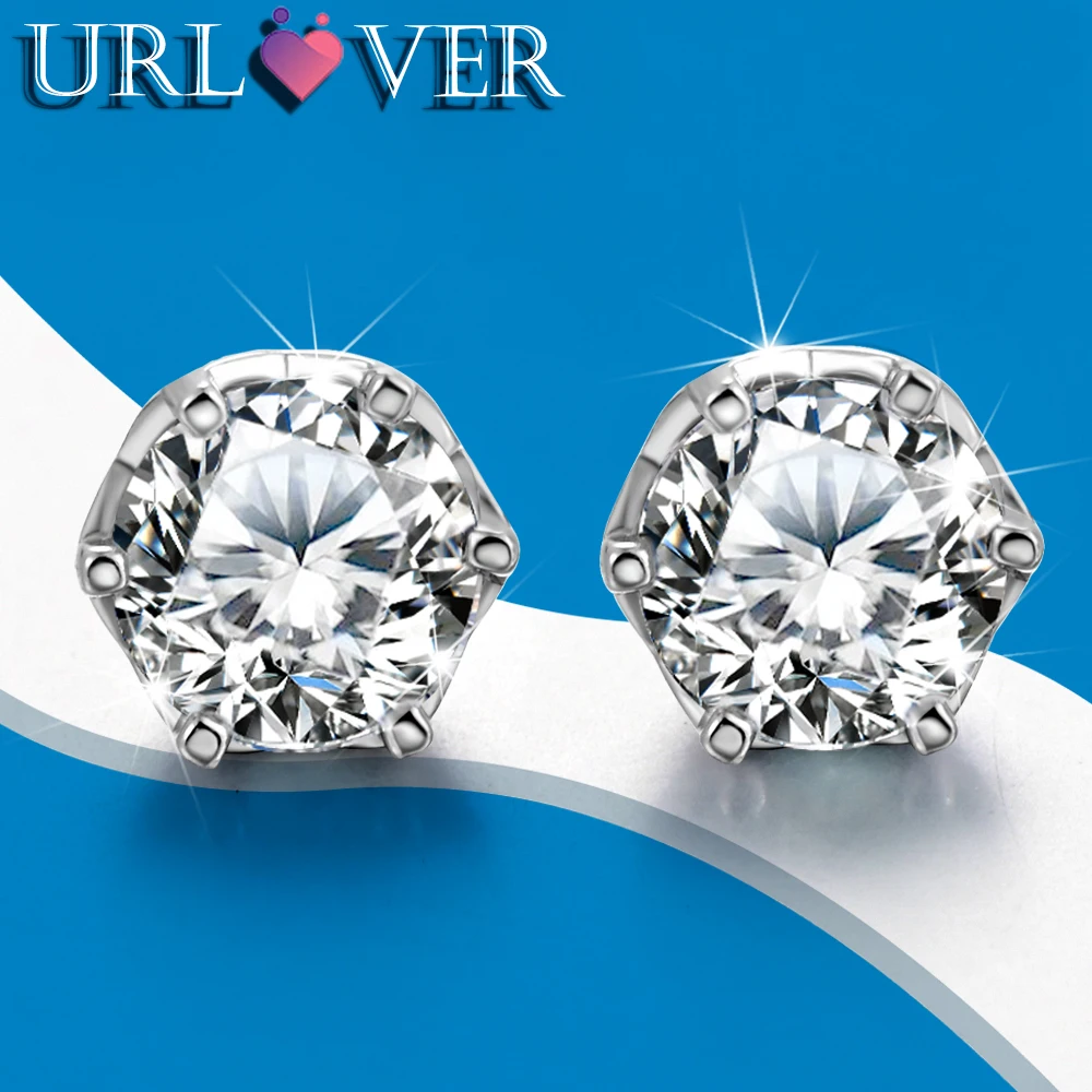 URLOVER 1 Carat D VVS1 Moissanite Earrings 925 Sterling Sliver Round Cut Lab Diamond Ear Studs for Women Wedding Jewelry Gifts
URLOVER 1 Carat D VVS1 Moissanite Earrings 925 Sterling Sliver Round Cut Lab Diamond Ear Studs for Women Wedding Jewelry Gifts