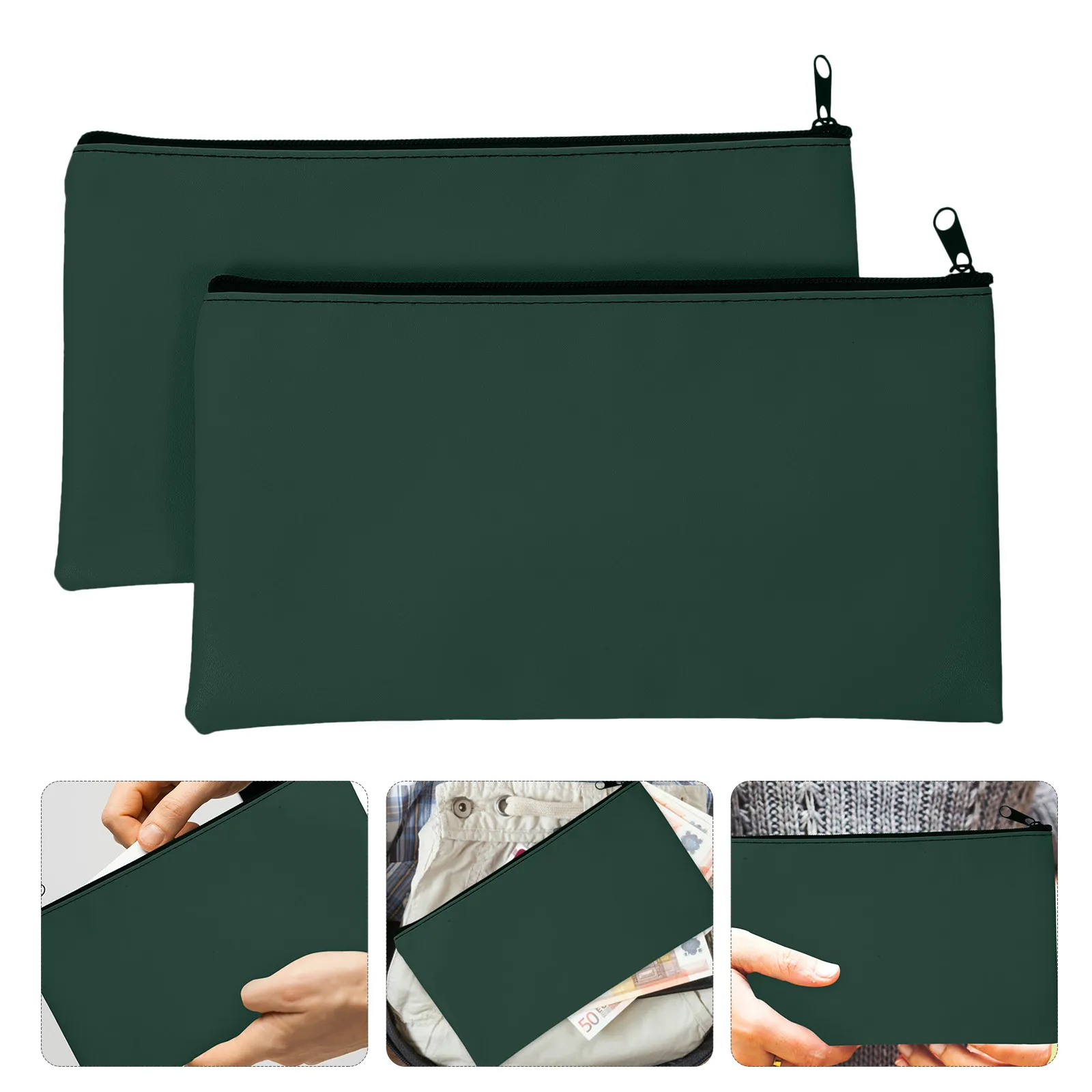 2Pcs PU Money Bag with Aluminum Alloy Zipper for Cash Checks Receipts Bills Documents Organizers Staff
2Pcs PU Money Bag with Aluminum Alloy Zipper for Cash Checks Receipts Bills Documents Organizers Staff