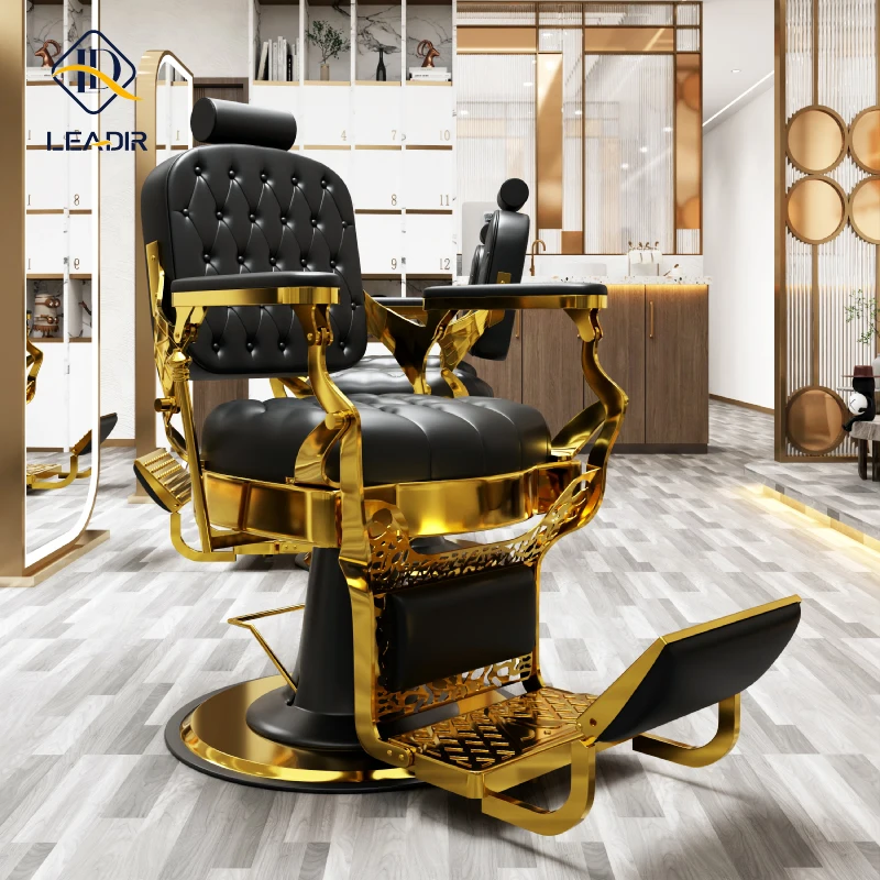 Wholesale Aluminum Frame Vintage Gold Hydraulic Hair Cutting Reclining Salon Furniture Barber Chair for Men
Wholesale Aluminum Frame Vintage Gold Hydraulic Hair Cutting Reclining Salon Furniture Barber Chair for Men
