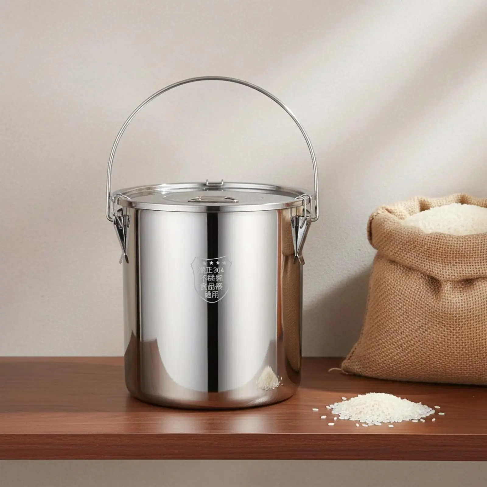 304 Stainless Steel Pail Rust Resistant Lidded Stainless Steel Pail Airtight Canister Thickened Storage Goods Leakproof
304 Stainless Steel Pail Rust Resistant Lidded Stainless Steel Pail Airtight Canister Thickened Storage Goods Leakproof