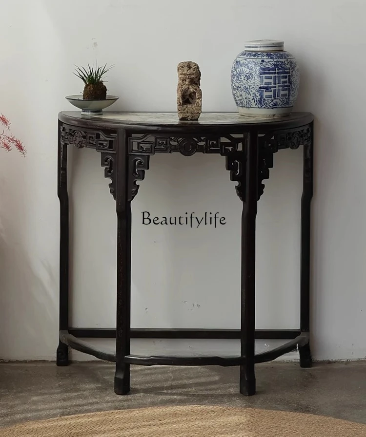 -*Half Moon Table Xuan Guan Tai Half Round Table Ebony Solid Wood Chinese Style 
-*Half Moon Table Xuan Guan Tai Half Round Table Ebony Solid Wood Chinese Style