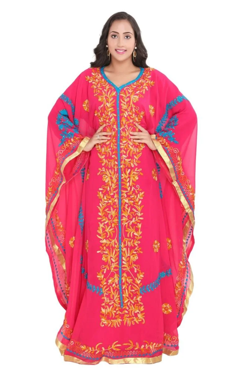 Moroccan Dubai Kaftan Farasha Pink Floor Length Abaya Evening Royal Dress 56 Inches
Moroccan Dubai Kaftan Farasha Pink Floor Length Abaya Evening Royal Dress 56 Inches