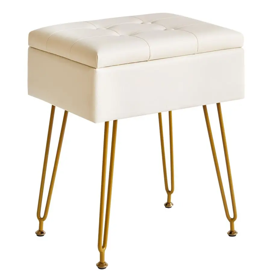 Multifunctional Storage Vanity Stool with Flip Tabletop, Adjustable Metal Legs amp PU Leather 40x30x48cm Ottoman Footrest for Ma
Multifunctional Storage Vanity Stool with Flip Tabletop, Adjustable Metal Legs amp PU Leather 40x30x48cm Ottoman Footrest for Ma