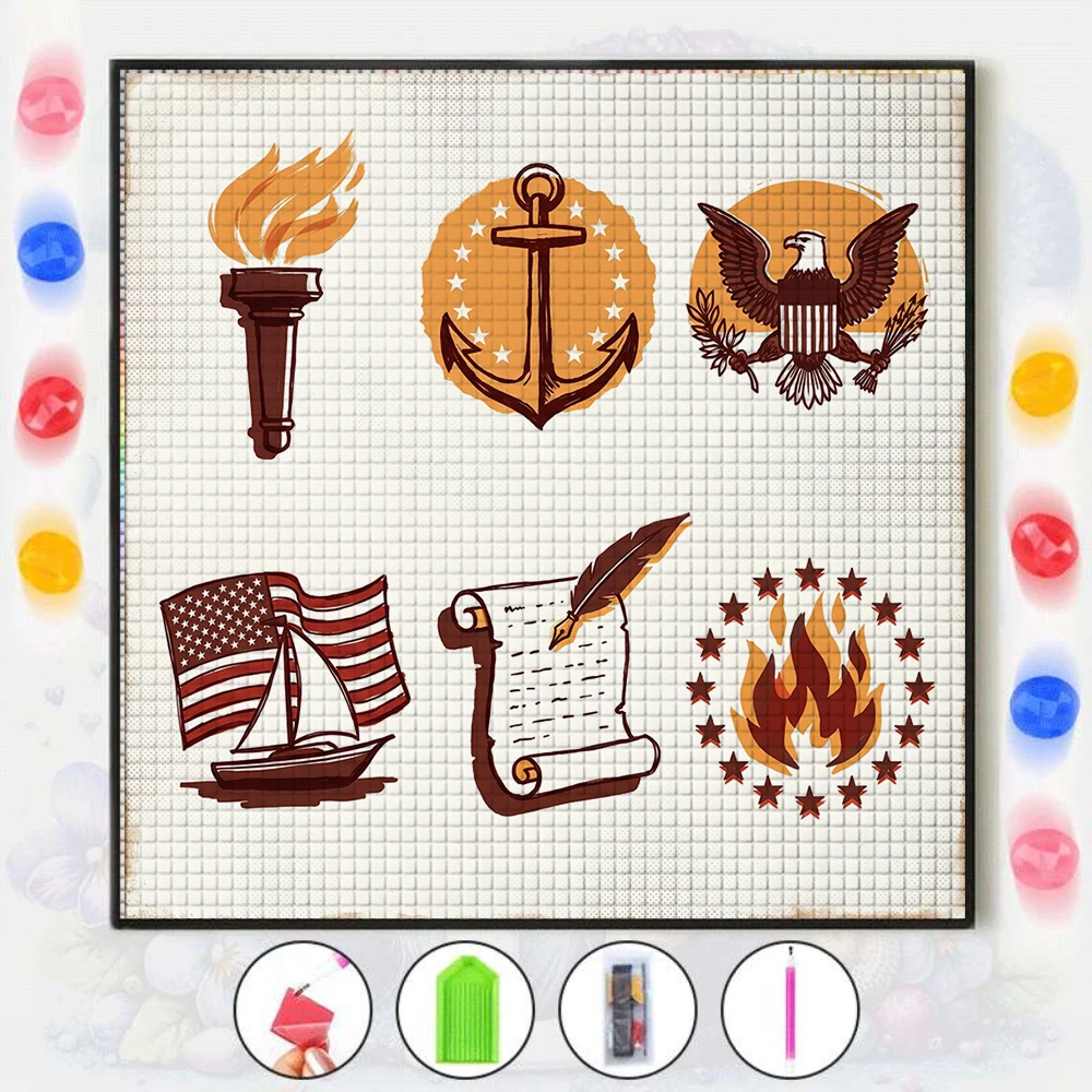 1PC DIY Patriotic Symbols Anchor Full Drill Diamond Painting Kit Vintage Independence Day Theme Mosaic Art Home Wall Decor
1PC DIY Patriotic Symbols Anchor Full Drill Diamond Painting Kit Vintage Independence Day Theme Mosaic Art Home Wall Decor