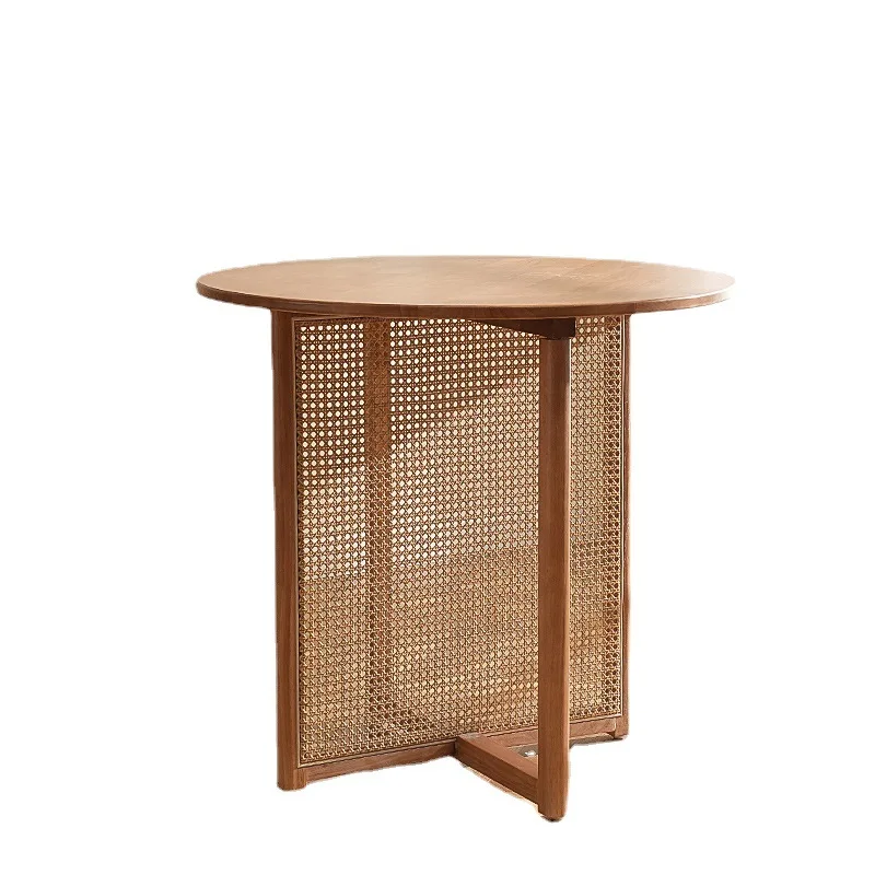 Nordic, solid wood, rattan, dining table, small apartment, household, round, combination
Nordic, solid wood, rattan, dining table, small apartment, household, round, combination