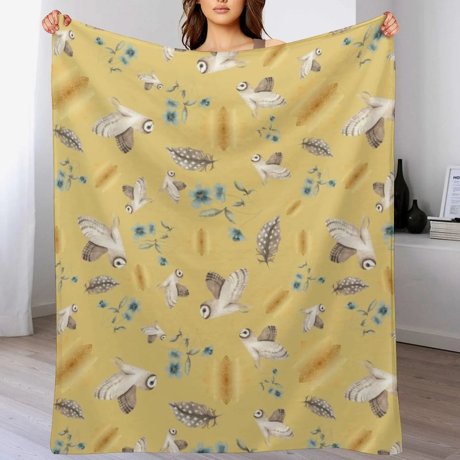 Barn Owls Pattern in yellow Throw Blanket Warm Napping Blanket for Office Couch Bed
Barn Owls Pattern in yellow Throw Blanket Warm Napping Blanket for Office Couch Bed