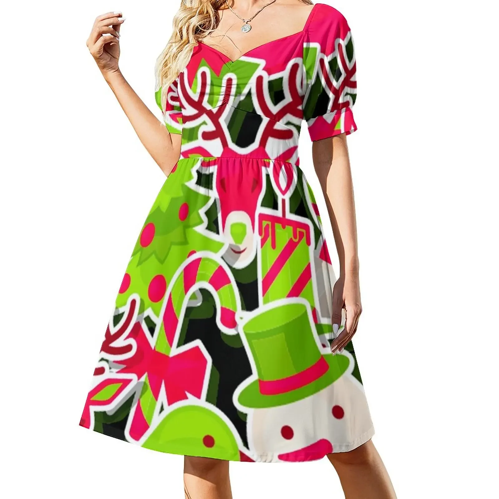 Christmas Pattern Short-Sleeved Dress birthday dress for women luxury 2025 Women's dresses
Christmas Pattern Short-Sleeved Dress birthday dress for women luxury 2025 Women's dresses
