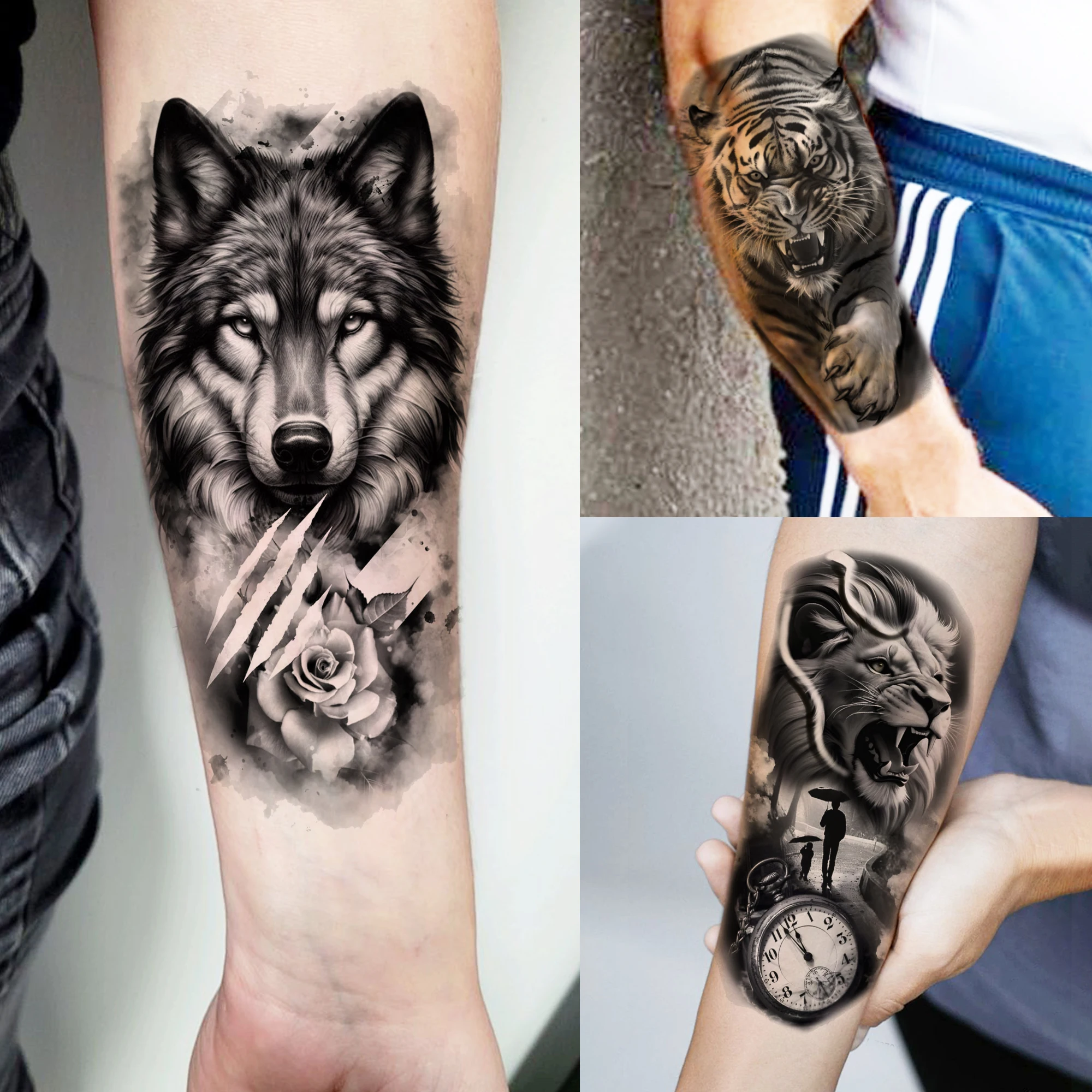 1 Sheet Realistic Wolf Rose Temporary Tattoos For Men Women Waterproof Fake Tattoos Lion Tiger Long Lasting Arm Tatoo Stickers
1 Sheet Realistic Wolf Rose Temporary Tattoos For Men Women Waterproof Fake Tattoos Lion Tiger Long Lasting Arm Tatoo Stickers