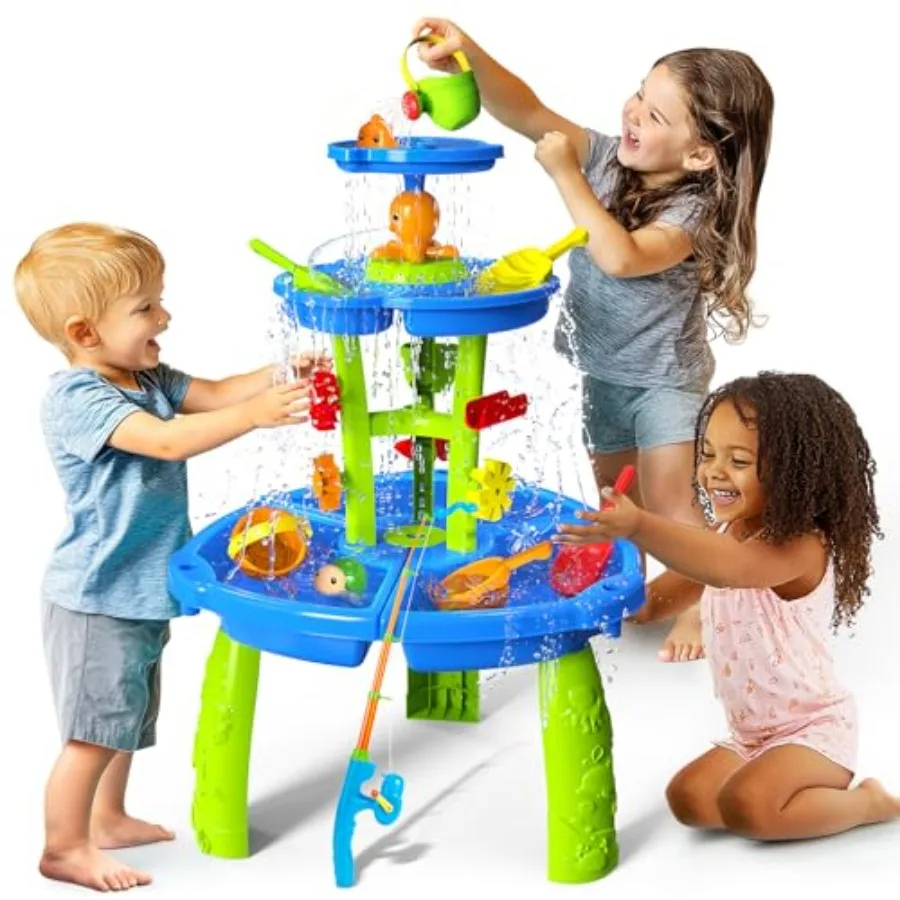 Outdoor water table for toddlers 3-5, plastic, blue, splash-proof design with magnetic fishing game and sand/water sensory play
Outdoor water table for toddlers 3-5, plastic, blue, splash-proof design with magnetic fishing game and sand/water sensory play