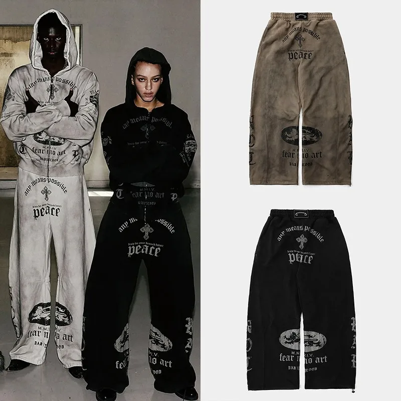 Retro American Washed out Pants Women's Loose Sports Casual Straight Leg Wide Leg Long Trousers Comfortable Natural Waist
Retro American Washed out Pants Women's Loose Sports Casual Straight Leg Wide Leg Long Trousers Comfortable Natural Waist
