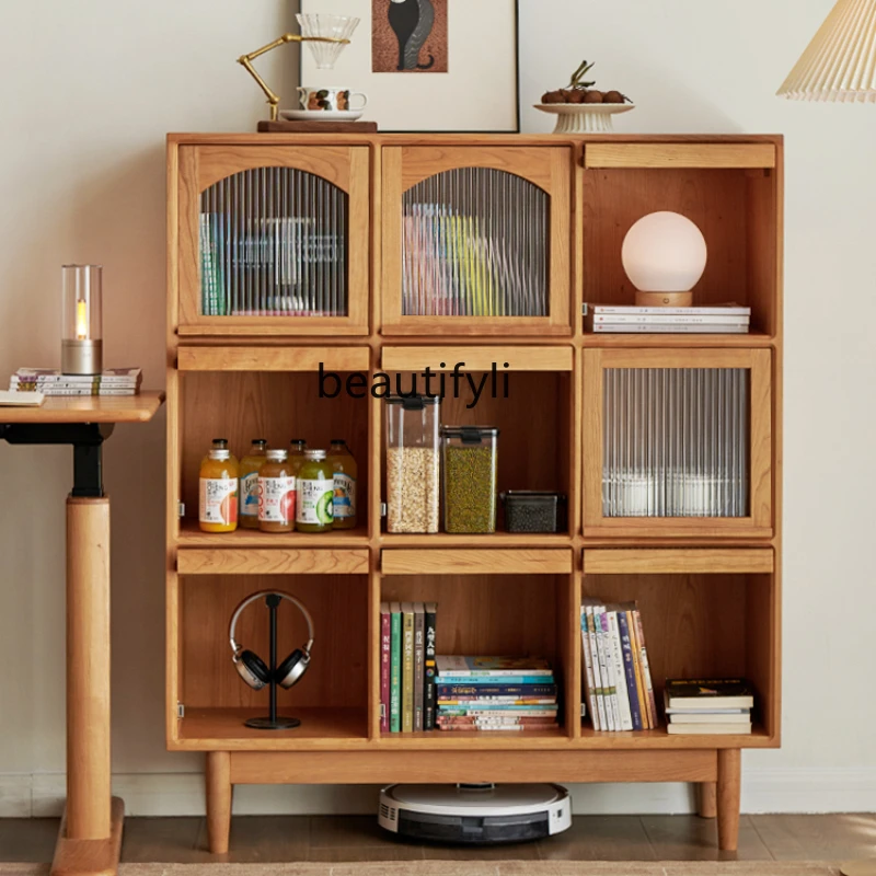 Solid Wood Display Cabinet Nordic Cherrywood Bookcase Living Room Study Storage Locker
Solid Wood Display Cabinet Nordic Cherrywood Bookcase Living Room Study Storage Locker
