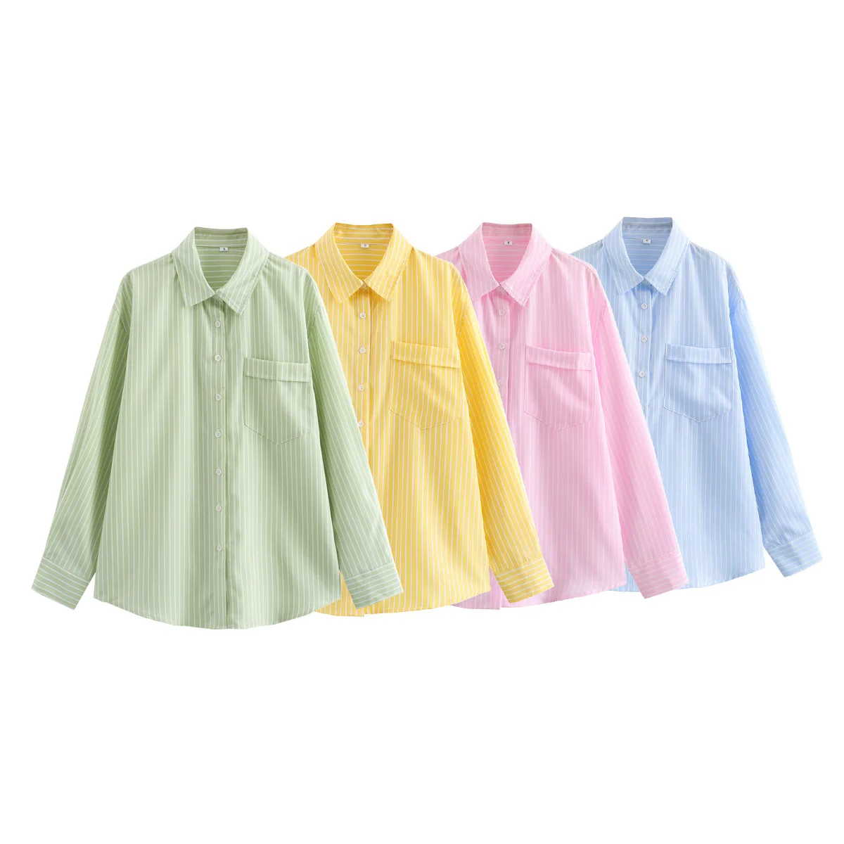 Dave&Di Summer New European And American Style Four-color Striped Single Mouth Pocket Decoration Loose Casual Shirt
Dave&Di Summer New European And American Style Four-color Striped Single Mouth Pocket Decoration Loose Casual Shirt