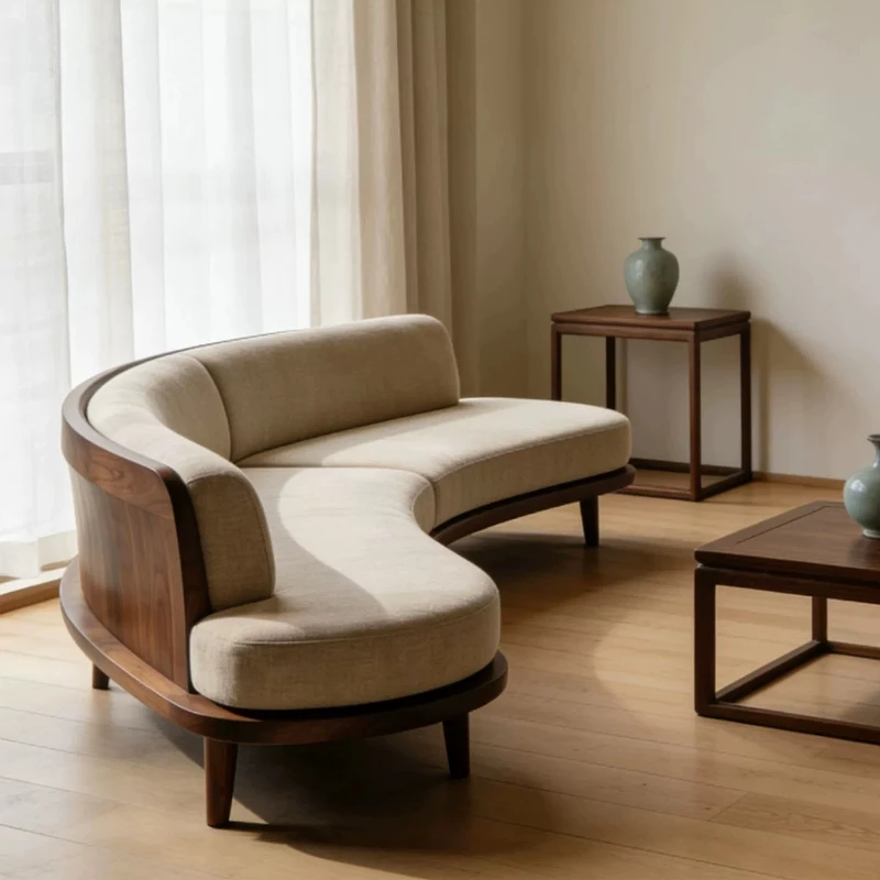 New Chinese style, curved sofa, living room, homestay reception, solid wood princess, recliner
New Chinese style, curved sofa, living room, homestay reception, solid wood princess, recliner